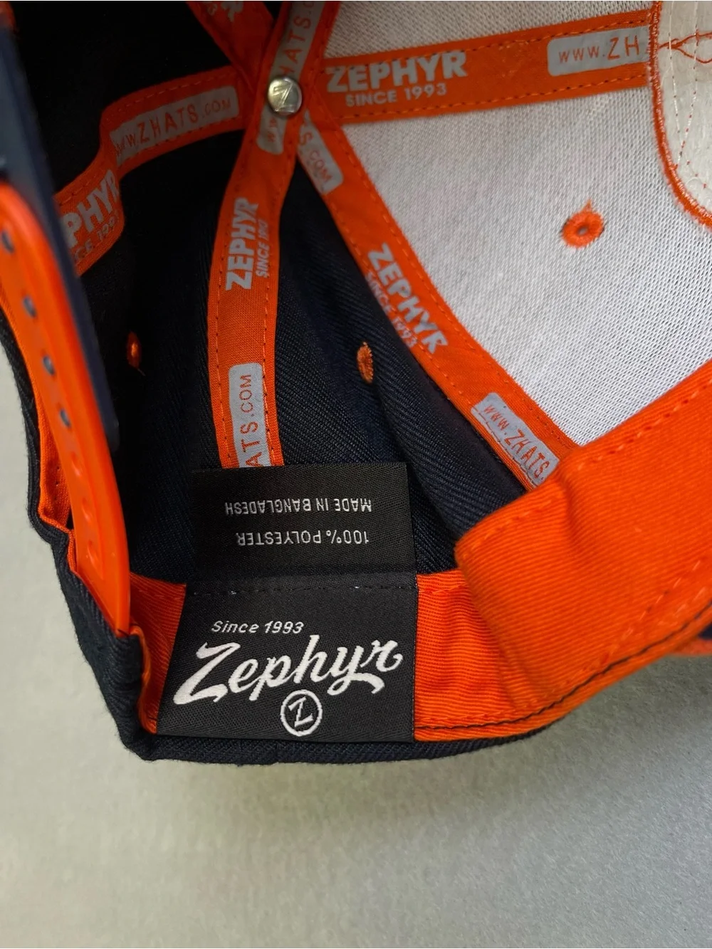 Zephyr Kids Snapback Hat - Navy & Orange
